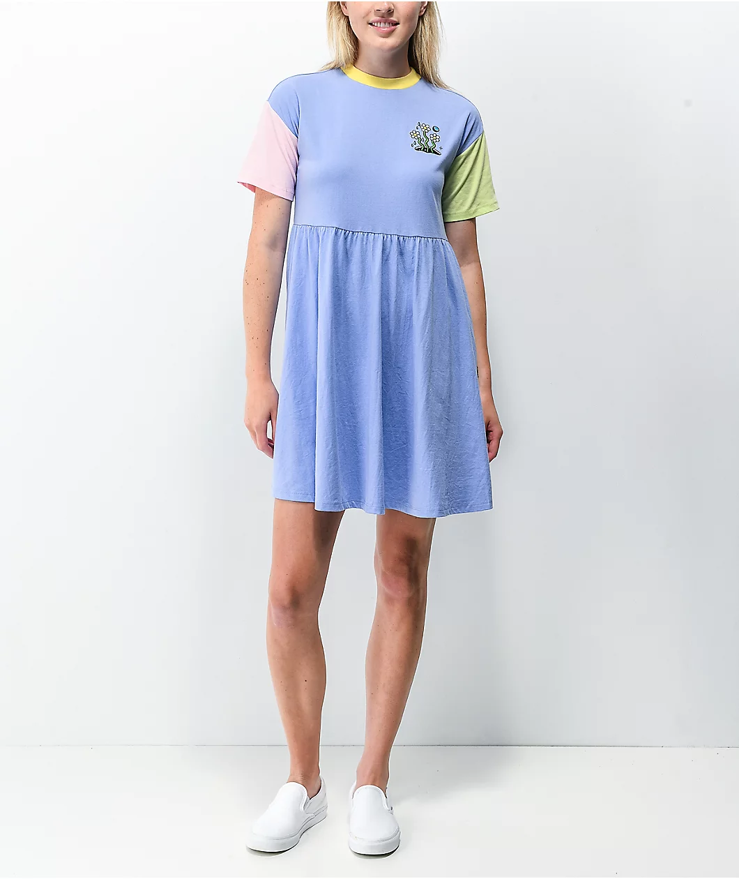 A-Lab Febe Lavender Colorblock T-Shirt Dress 4 A-Lab Febe Lavender Colorblock T-Shirt Dress - Image 4