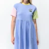 A-Lab Febe Lavender Colorblock T-Shirt Dress