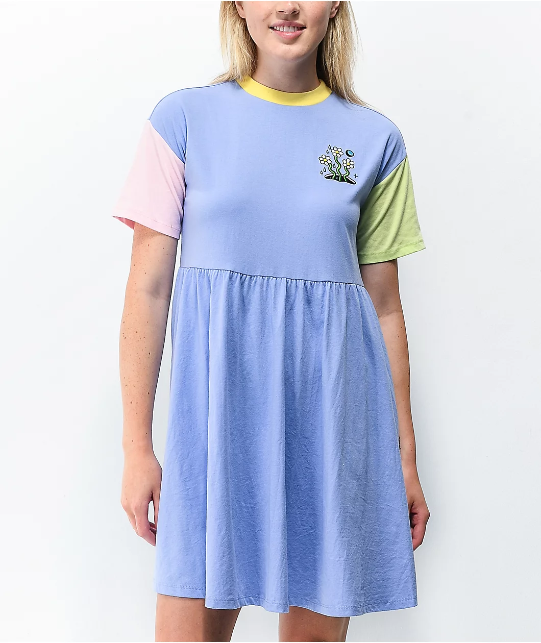 A-Lab Febe Lavender Colorblock T-Shirt Dress 1 A-Lab Febe Lavender Colorblock T-Shirt Dress