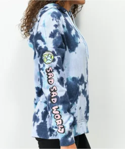 A-Lab Freela Sad World Blue Tie Dye Hoodie -Swimwear Store A Lab Freela Sad World Blue Tie Dye Hoodie 347924 alt2 US