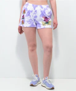 A-Lab Jana Mushroom Purple Tie Dye Sweat Shorts