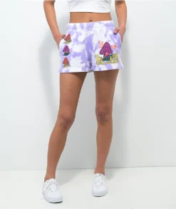 A-Lab Jana Mushroom Purple Tie Dye Sweat Shorts 6 A-Lab Jana Mushroom Purple Tie Dye Sweat Shorts -Swimwear Store A Lab Jana Mushroom Purple Tie Dye Sweat Shorts 355287 front US