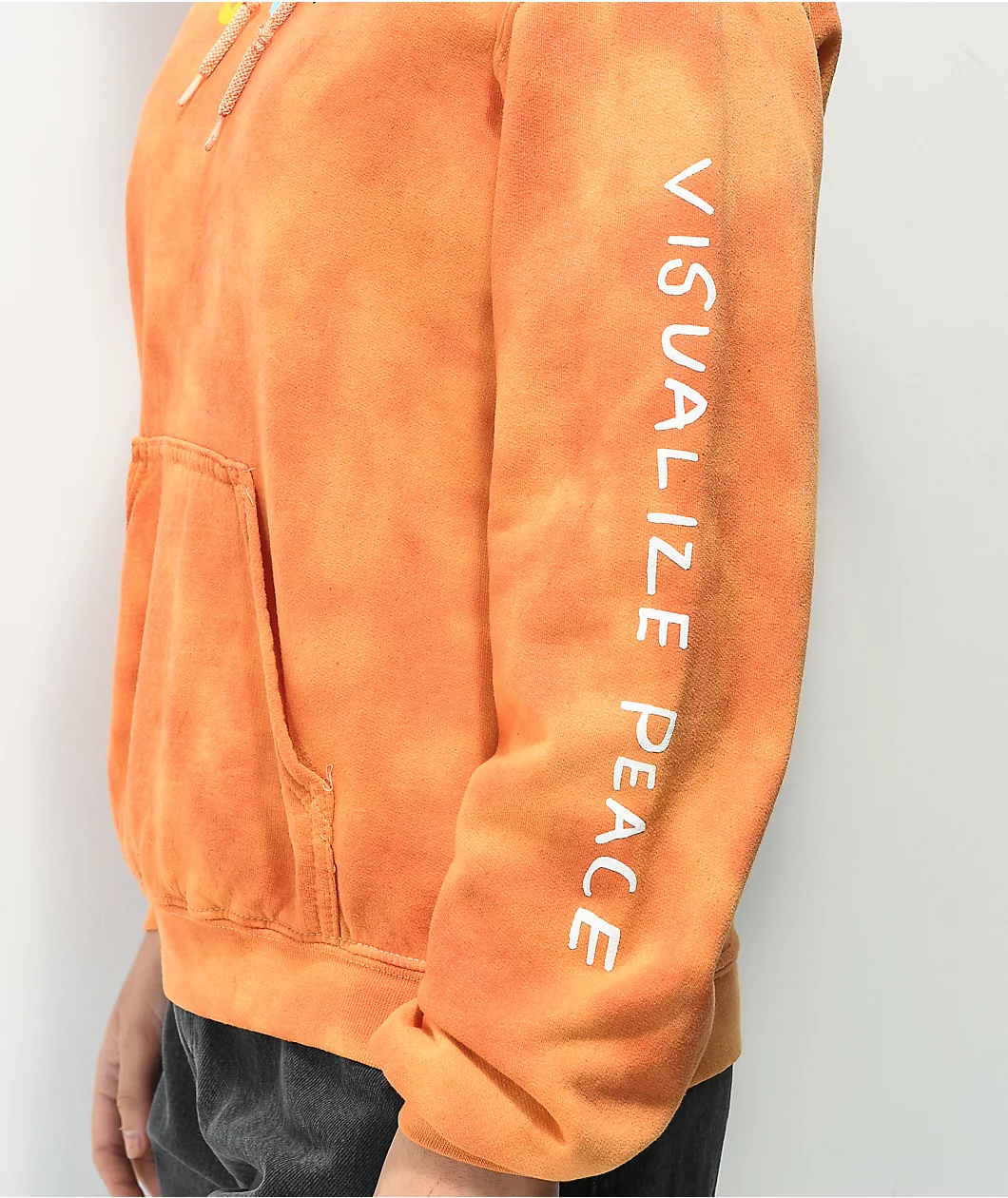 A-Lab Visualize Peace Orange Tie Dye Hoodie 4 A-Lab Visualize Peace Orange Tie Dye Hoodie - Image 4