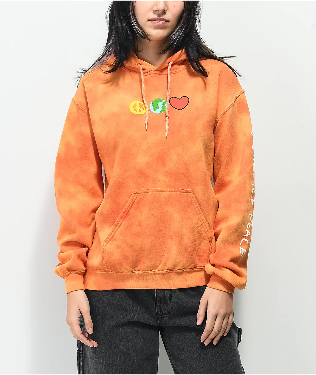 A-Lab Visualize Peace Orange Tie Dye Hoodie 1 A-Lab Visualize Peace Orange Tie Dye Hoodie
