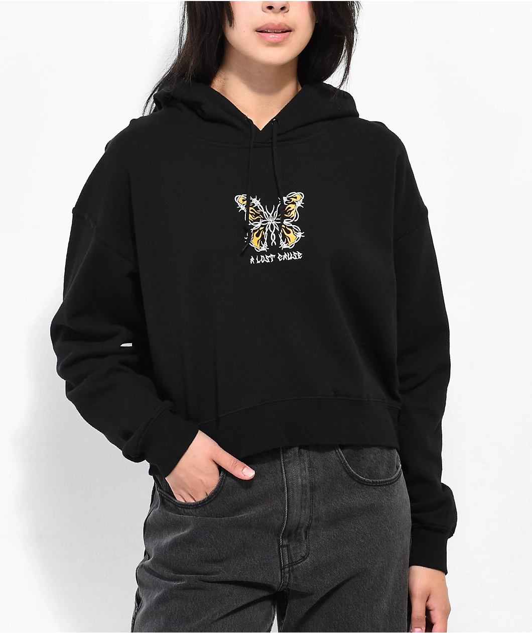 A Lost Cause Firefly Black Crop Hoodie 1 A Lost Cause Firefly Black Crop Hoodie