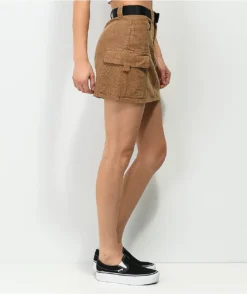 Angel Kiss Brown Corudory Belted Mini Skirt 10 Angel Kiss Brown Corudory Belted Mini Skirt -Swimwear Store Angel Kiss Brown Corudory Belted Mini Skirt 350988 alt1 US