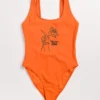 Broken Promises Could Be Different Orange One Piece Swimsuit