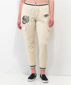 Broken Promises Jawbreaker White Cargo Sweatpants -Swimwear Store Broken Promises Jawbreaker White Cargo Sweatpants 353428 alt4 US