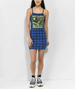 Broken Promises Leash Blue Plaid Tank Dress -Swimwear Store Broken Promises Leash Blue Plaid Tank Dress 356479 alt7 US