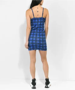 Broken Promises Leash Blue Plaid Tank Dress -Swimwear Store Broken Promises Leash Blue Plaid Tank Dress 356479 alt9 US