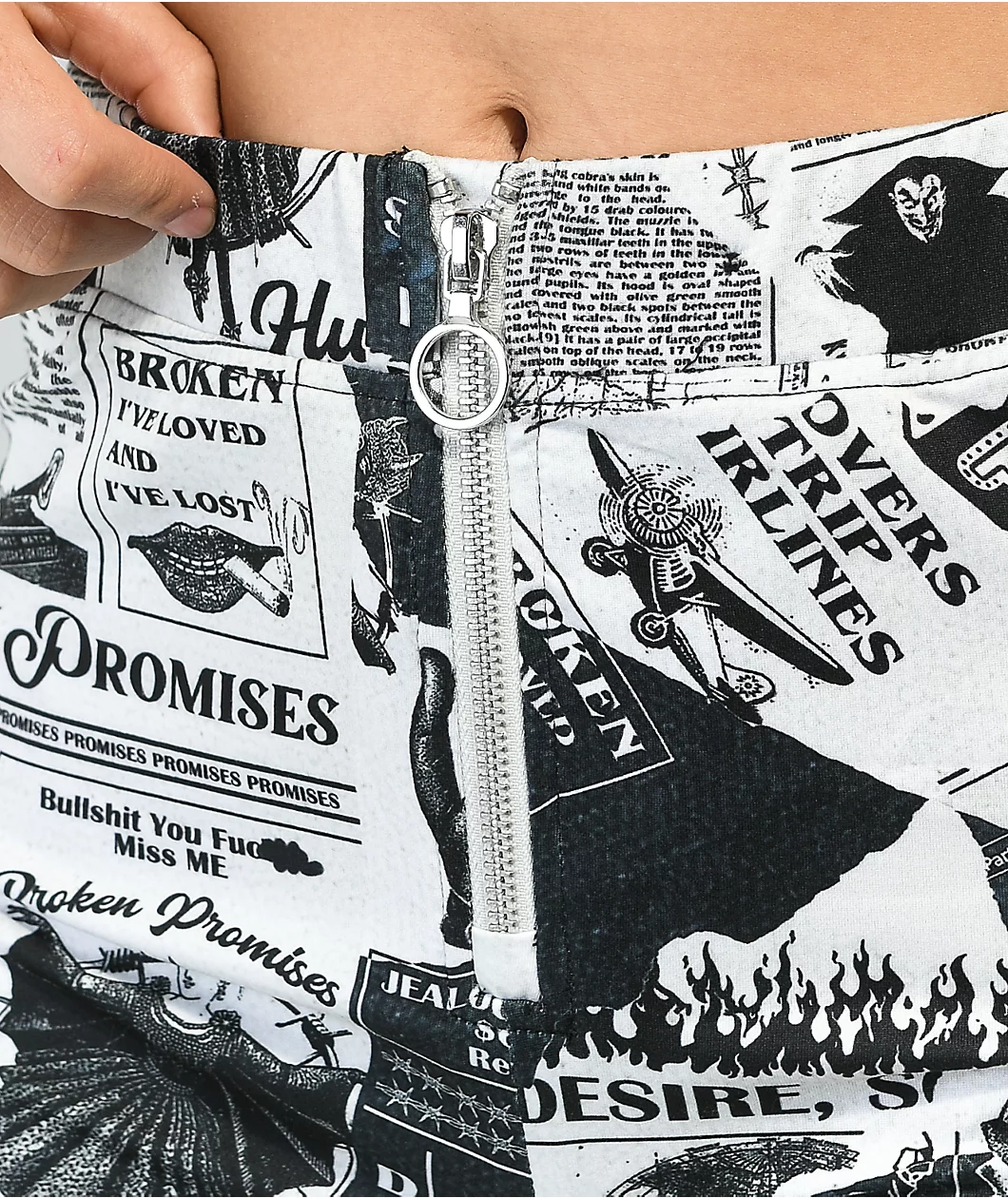 Broken Promises Mixed Media Black & White Flare Pants 4 Broken Promises Mixed Media Black & White Flare Pants - Image 4