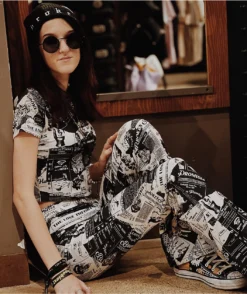 Broken Promises Mixed Media Black & White Flare Pants 12 Broken Promises Mixed Media Black & White Flare Pants -Swimwear Store Broken Promises Mixed Media Black White Flare Pants 358062 alt4 US