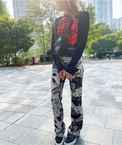 Broken Promises Mixed Media Black & White Flare Pants 13 Broken Promises Mixed Media Black & White Flare Pants -Swimwear Store Broken Promises Mixed Media Black White Flare Pants 358062 alt5