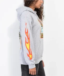 Broken Promises Pushing My Buttons Grey Hoodie -Swimwear Store Broken Promises Pushing My Buttons Grey Hoodie 361464 alt2 US