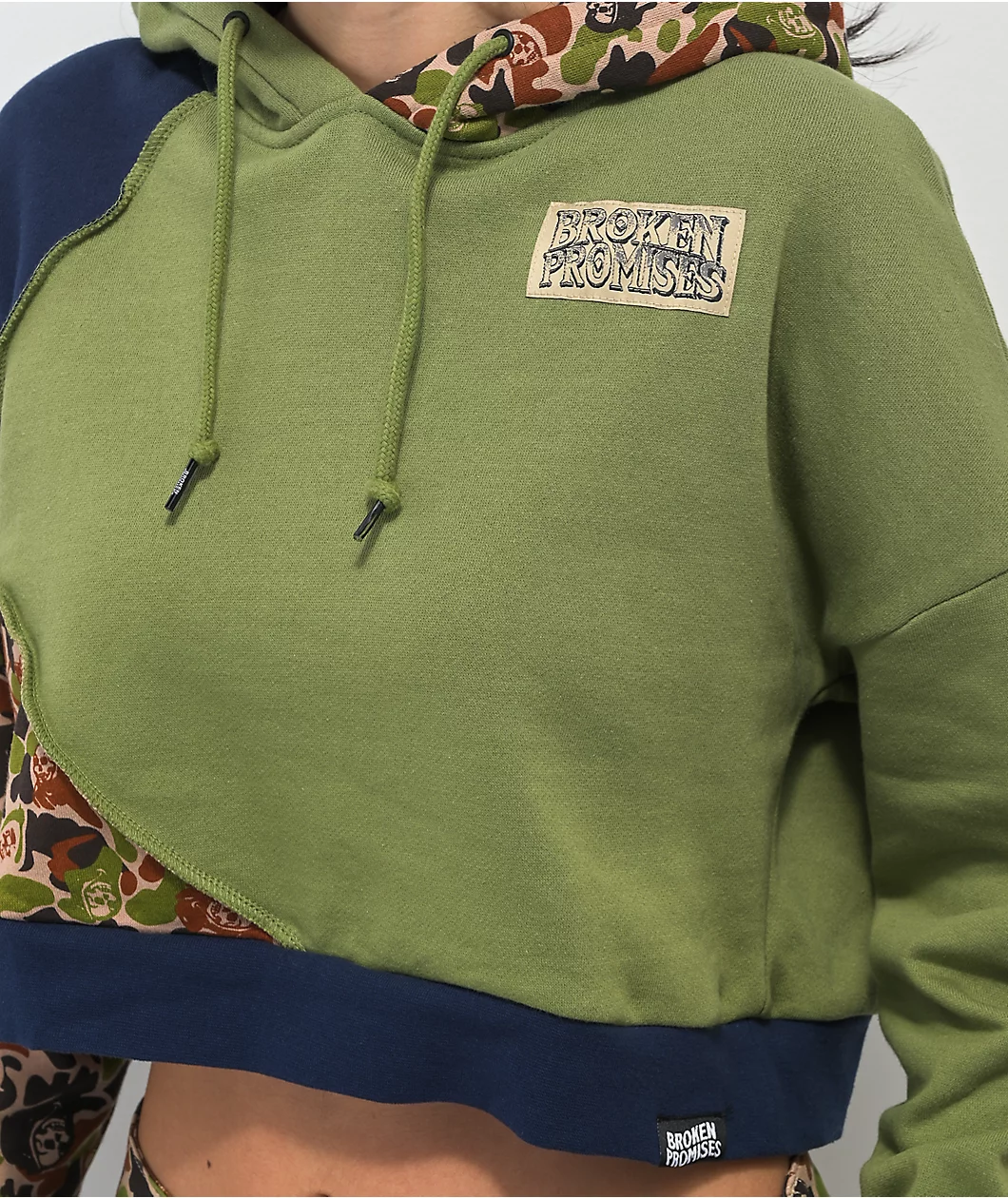 Broken Promises Reaper Camo Patchwork Crop Hoodie 3 Broken Promises Reaper Camo Patchwork Crop Hoodie - Image 3