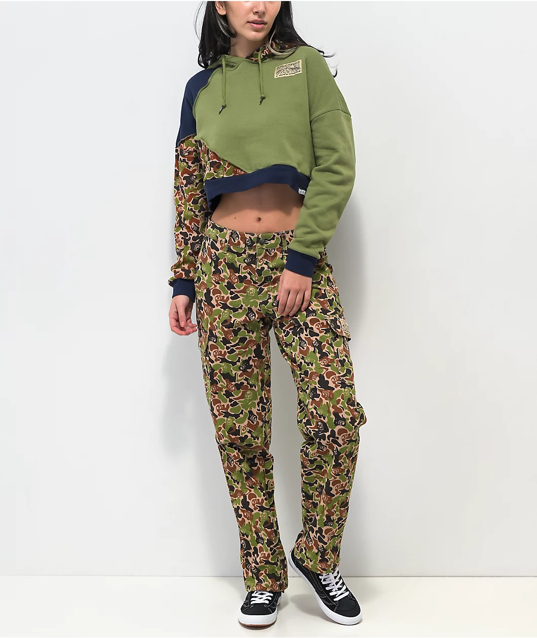 Broken Promises Reaper Camo Patchwork Crop Hoodie 4 Broken Promises Reaper Camo Patchwork Crop Hoodie - Image 4