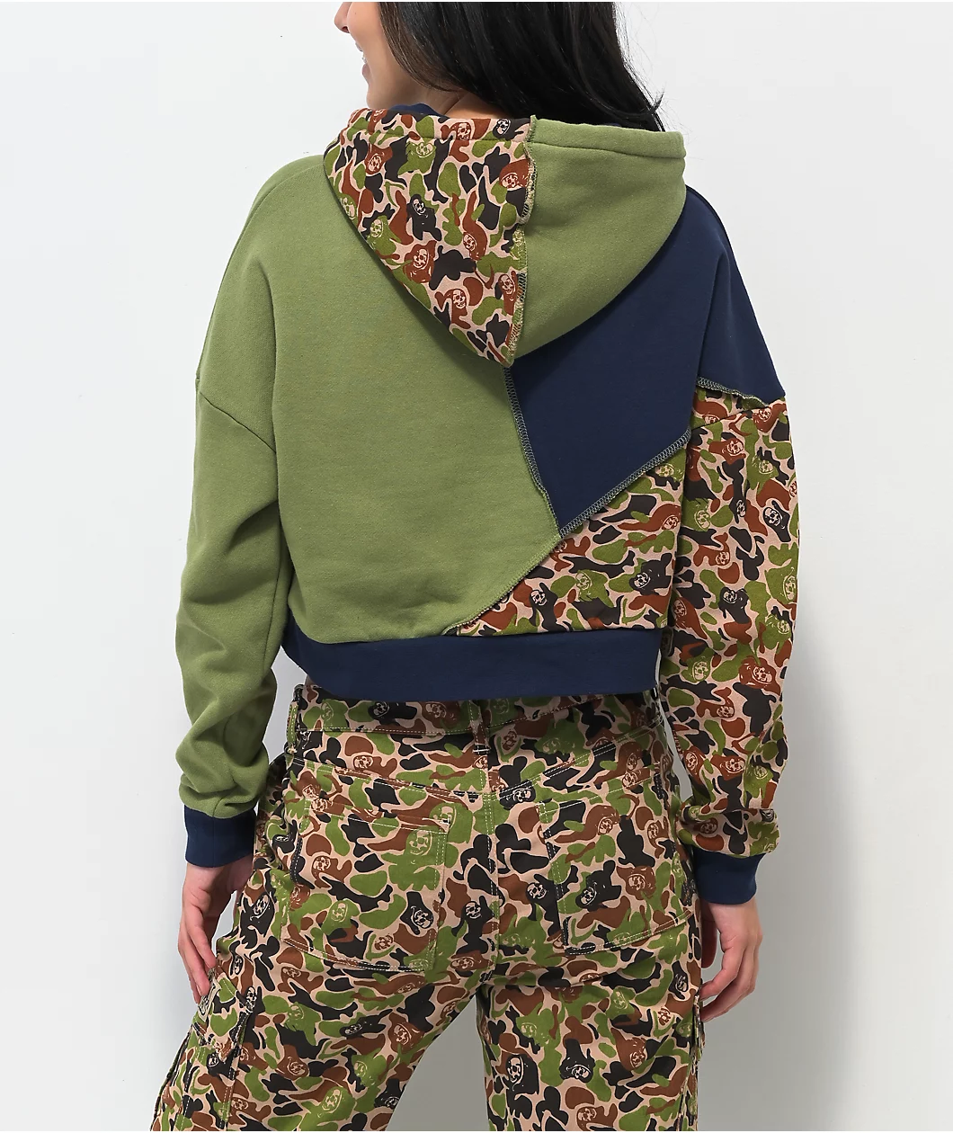 Broken Promises Reaper Camo Patchwork Crop Hoodie 2 Broken Promises Reaper Camo Patchwork Crop Hoodie - Image 2