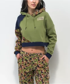 Broken Promises Reaper Camo Patchwork Crop Hoodie