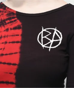 Broken Promises Riot Red Split Tie Dye Long Sleeve Dress -Swimwear Store Broken Promises Riot Red Split Tie Dye Long Sleeve Dress 352150 alt1 US