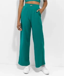 Broken Promises Salvage Teal Wide Leg Pants