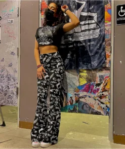 Broken Promises Tropic Disaster Black Flare Pants -Swimwear Store Broken Promises Tropic Disaster Black Flare Pants 355408 alt3 US