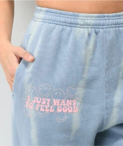 By Samii Ryan Smiley Feel Good Blue Tie Dye Sweatpants -Swimwear Store By Samii Ryan Smiley Feel Good Blue Tie Dye Sweatpants 349776 alt1 US