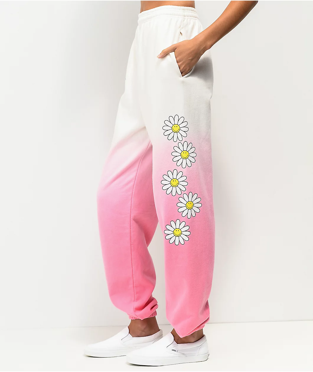 By Samii Ryan X Smiley Kind People Pink & White Dip Dye Sweatpants 3 By Samii Ryan X Smiley Kind People Pink & White Dip Dye Sweatpants - Image 3