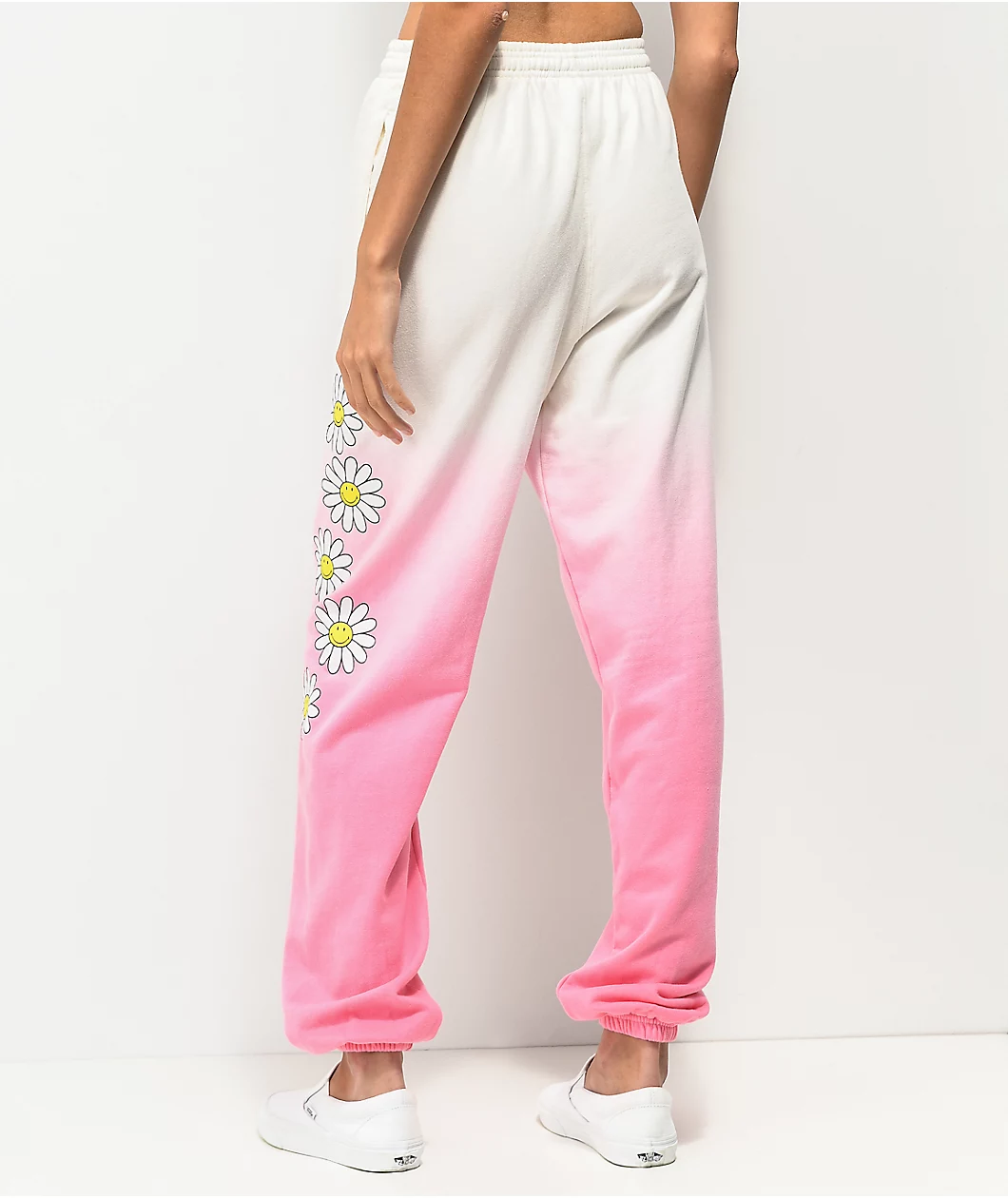 By Samii Ryan X Smiley Kind People Pink & White Dip Dye Sweatpants 2 By Samii Ryan X Smiley Kind People Pink & White Dip Dye Sweatpants - Image 2