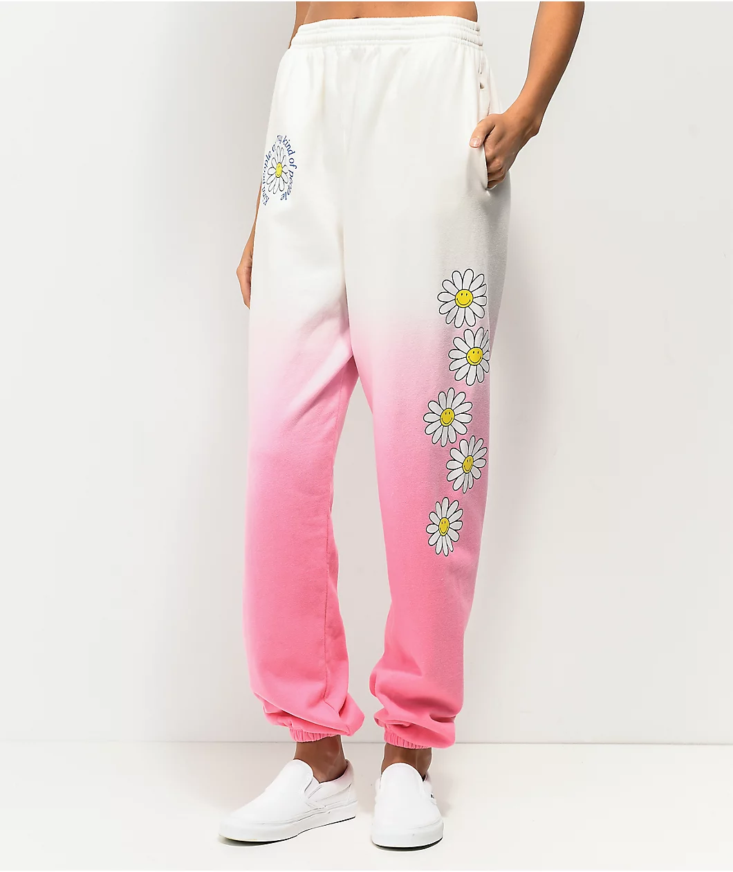 By Samii Ryan X Smiley Kind People Pink & White Dip Dye Sweatpants 1 By Samii Ryan X Smiley Kind People Pink & White Dip Dye Sweatpants