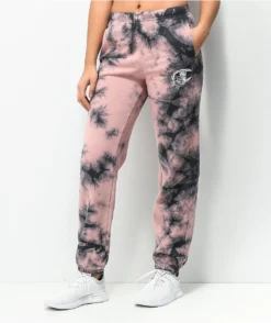 Champion Boyfriend Fit Black & Pink Galaxy Dye Sweatpants