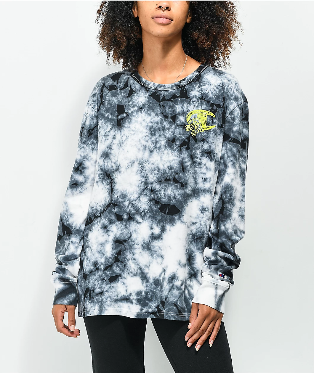 Champion Galaxy White & Navy Dye Crewneck Sweatshirt 1 Champion Galaxy White & Navy Dye Crewneck Sweatshirt