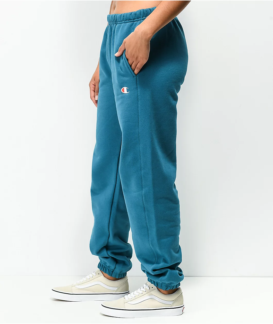 Champion Reverse Weave Boyfriend Fit Teal Sweatpants 5 Champion Reverse Weave Boyfriend Fit Teal Sweatpants - Image 5