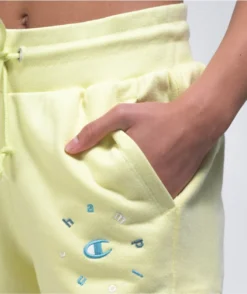Champion Reverse Weave Circle Logo Lemon Glacier Sweat Shorts -Swimwear Store Champion Reverse Weave Circle Logo Lemon Glacier Sweat Shorts 338436 alt1 US