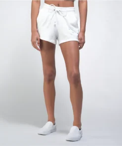Champion Reverse Weave Circle Logo White Sweat Shorts