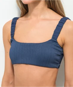 Damsel Denim Scrunchie Rib Bandeau Bikini Top -Swimwear Store Damsel Denim Scrunchie Rib Bandeau Bikini Top 353012 alt1 US