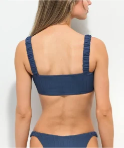 Damsel Denim Scrunchie Rib Bandeau Bikini Top -Swimwear Store Damsel Denim Scrunchie Rib Bandeau Bikini Top 353012 back US