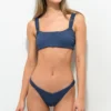 Damsel Denim Scrunchie Rib High Leg Bikini Bottom