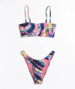 Damsel Jas Multi Tie Dye Bandeau Bikini Top -Swimwear Store Damsel Jas Multi Tie Dye Bandeau Bikini Top 324106 alt1 US