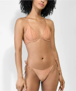 Damsel Nia Crosshatch Nude High Leg Bikini Bottom