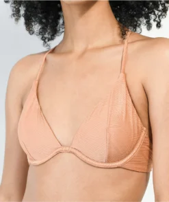Damsel Nia Crosshatch Nude Triangle Bikini Top -Swimwear Store Damsel Nia Crosshatch Nude Triangle Bikini Top 338344 alt1 US