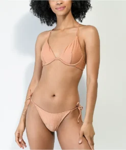 Damsel Nia Crosshatch Nude Triangle Bikini Top -Swimwear Store Damsel Nia Crosshatch Nude Triangle Bikini Top 338344 alt4 US