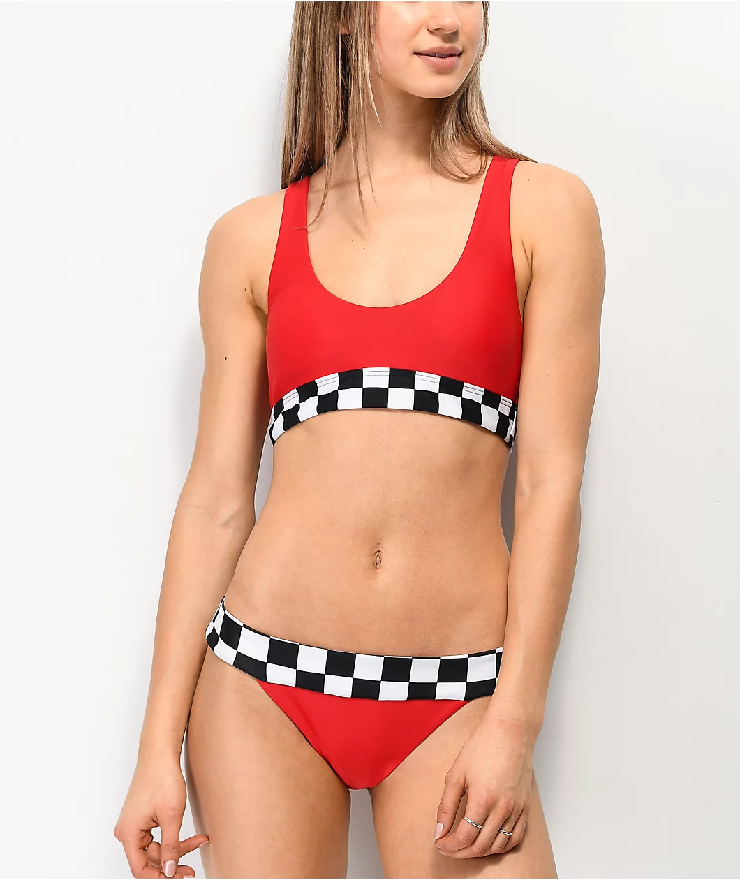 Damsel Tana Checkered Red Cheeky Bikini Bottom 1 Damsel Tana Checkered Red Cheeky Bikini Bottom