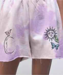 Desert Dreamer Butterfly Purple Tie Dye Sweat Shorts -Swimwear Store Desert Dreamer Butterfly Purple Tie Dye Sweat Shorts 348267 alt1 US