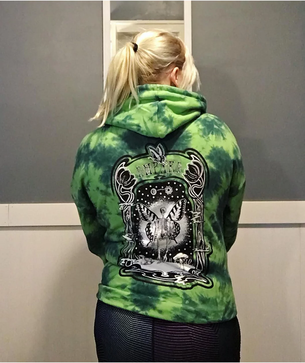 Empyre Fredia Butterfly Window Green Tie Dye Hoodie 6 Empyre Fredia Butterfly Window Green Tie Dye Hoodie - Image 6