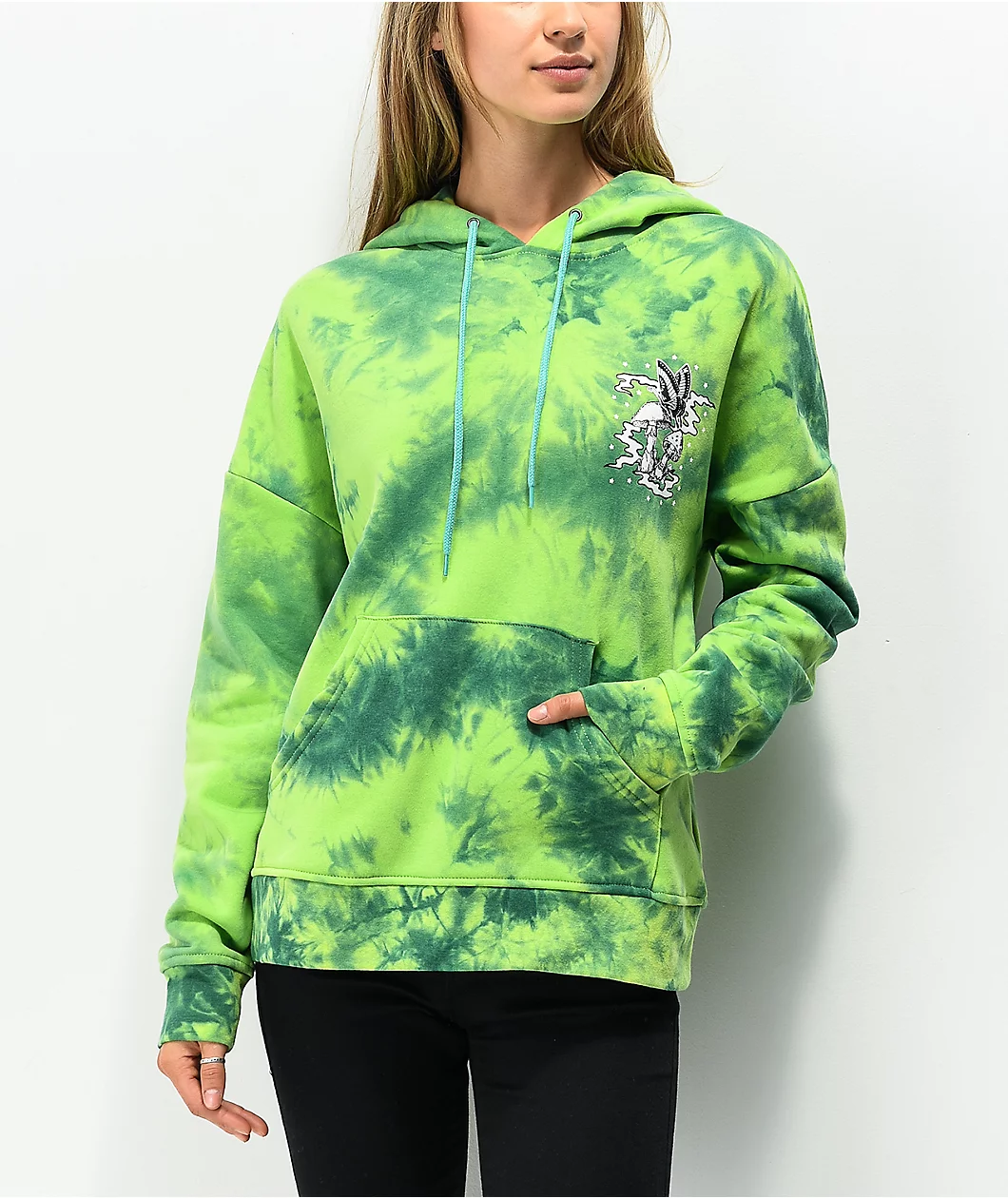 Empyre Fredia Butterfly Window Green Tie Dye Hoodie 2 Empyre Fredia Butterfly Window Green Tie Dye Hoodie - Image 2