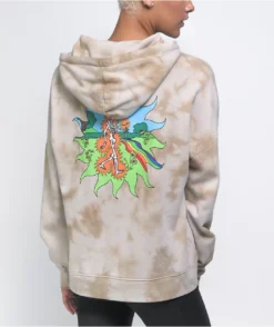 Empyre Fredia Embroidered Tan Tie Dye Hoodie