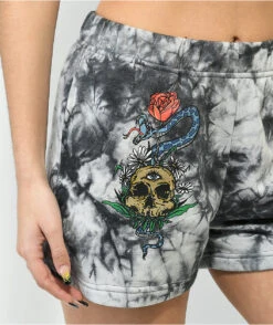 Empyre Jules Skull Black Tie Dye Sweat Shorts -Swimwear Store Empyre Jules Skull Black Tie Dye Sweat Shorts 354148 alt2 US