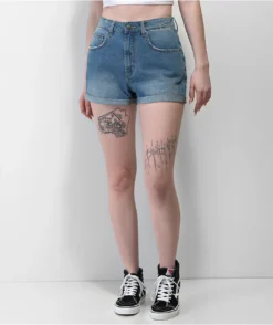 Empyre Melanie Roll Hem Denim Shorts -Swimwear Store Empyre Melanie Roll Hem Denim Shorts 340463 alt7 US