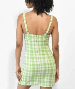 Empyre Sasha Green Plaid Tank Dress -Swimwear Store Empyre Sasha Green Plaid Tank Dress 356450 alt1 US