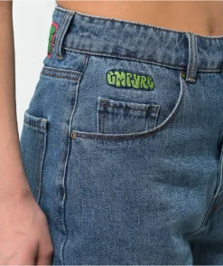 Empyre Tori Loose Fit Light Wash Denim Skate Shorts -Swimwear Store Empyre Tori Loose Fit Light Wash Denim Skate Shorts 355288 alt1 US